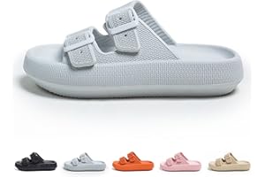 HOKUTO Cozy Slides Original Cloud Slippers, Unisex Doppelte Schnalle Weiche Sommer Strand Schuhe Sandalen