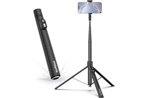 KraftGeek Automatisches Handy Stativ Selfie Stick 168cm, Smartphone Stativ für iPhone Samsung Huawei Xiaomi, Handystativ mit Bluetooth Fernbedienung, Aluminium Selfie Tripod für Reisen & Vlogging
