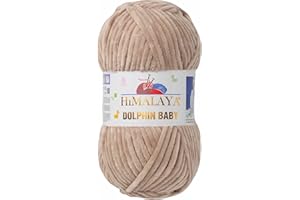 Laine à tricoter fine Himalaya Dolphin pour bébé - En coton - Pour tricot et crochet (80317 marron clair)