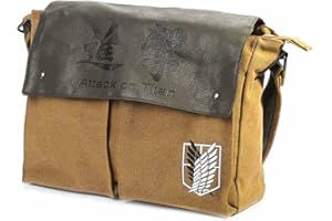 CosplayStudio Attack on Titan Leinentasche mit Logo des Aufklärungstrupp | Variante: 36x27x10cm, hellbraun