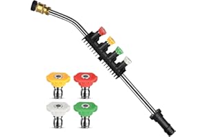 BILIVRY Pressure Washer Lance, Pressure Washer Extension Gun Wand for Karcher K2 K3 K4 K5 K6 K7, Jet Wash Attachments Extension Pole 5 Spray Nozzles for Gutter Cleaning Car Washing