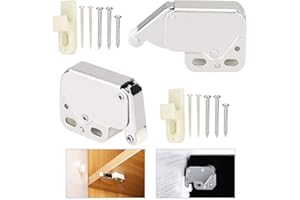 RMENOOR 2pcs Gabinetes con Pestillo para Puertas Mini Pestillo para Puertas de Armarios Mini Gabinetes con Cierre de Botón Mini Latch Cierre Presión Puerta Cierres de Presión Con tornillos