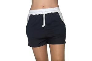 C K CRISKAT Pantalones Cortos Mujer Verano Deportivo Cintura Alta Elástica Cordón Shorts Holgados de Pierna Ancha Verano