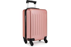 KONO Koffer Reisekoffer Handgepäck Trolley Hartschale ABS Gepäck 4 Rollen Spinner Rollenkoffer (Nude, Klein Koffer)