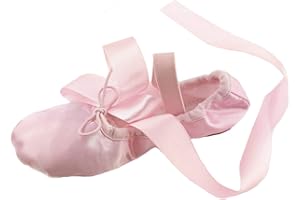 BAVA Ballet Shoes Off White Ballet Dance Shoes, Split Sole, with Ribbons Style Girls Dance Shoes Off White/Cream Colour