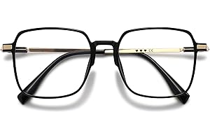 VEVESMUNDO Blaulichtfilter Lesebrille Metall Groß Stylisch Rechteckig Anti Blaulicht Lesehilfen Sehhilfe Brille für Damen Herren