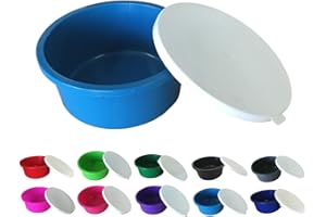 NETPROSHOP Müsli Schale 2 Liter Schüssel mit weißem Deckel Lebensmittelecht, Farbe:Tuerkisblau