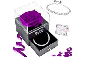 J.Fée Regalo Natale Donna, Regali Natale Donna Regali di Natale per Lei Rosa Stabilizzata Rosa Eterna Rosa Stabilizzata Vera Rose Stabilizzate Scatola, Regali di San Valentino per Lei Regalo Donna