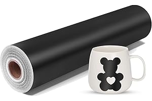 Prime Vinyl Black Permanent Vinyl Roll - 12" x 55 Ft-Black Self Adhesive Vinyl Roll for Silhouette Cameo, Decor Sticker, Cutting Machine, Craft Cutter Machine, Home Decal