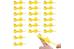 LTMMC 20 PCS Catapults Slingshot Rubber Chicken Toys, Novelty Fidgets Toys for Kids Stress Flying Toys Inside Out Toys , Funny Stocking Party Bags Fillers, Girls and Boys Birthday Gifts