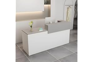 CCUKTFN Empfangstheke, Empfangstresen, Rezeption mit Schublade und offenen Regalen, 100–240 cm Rezeptionstheken, modern für Büro, geeignet für Salons, Büros, Lobbys, Einzelhandelsgeschäfte