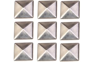 Healifty DIY Materal Copper Studs Flatback Studs 100pcs Flatback Studs Leather Rivet Studs Glue On Studs for Craft Bags Clothes Belt Shoes Silver Silver Pyramid Studs Square Pyramid Studs