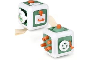 Pavlleen Jouets pour Enfants avec activités cubiques,Montessori Cubes,Jouets de Voyage pour bébés,Jouet d'apprentissage pour Tout-Petits 1-4 Ans