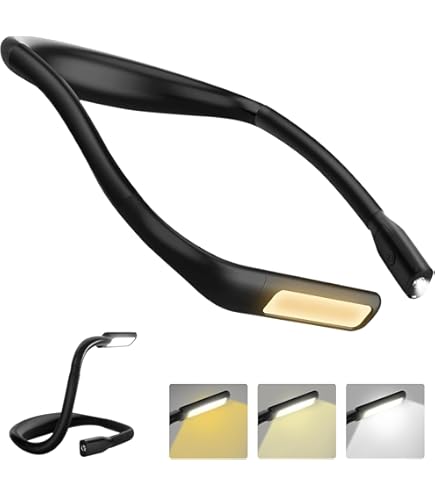 Lampada Da Lettura Ricaricabile VFANDV - 3 Colori LED, Braccio Flessibile, 1800mAh - Foto 3