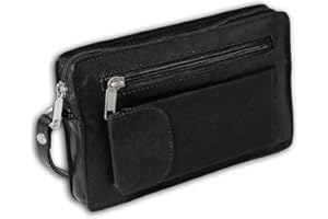 SilberDream DrachenLeder Handgelenktasche schwarz echtes Leder Herren Handytasche OTJ502S Leder Handgelenktasche