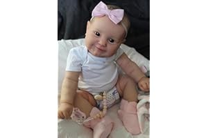 MineeQu 24 cale 60 cm Realistyczny Ogromny rozmiar dziecka Malowane włosy Słodki uśmiech Przytulanki Reborn Baby Dolls Zestaw upominkowy Realistyczne Noworodki Lalki dla małych dzieci, które wyglądają jak prawdziwe i czują się jak prawdziwe