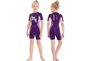 ‎GOGOKIDS Gogokids Kinder Neoprenanzüge Thermische Badeanzüge, Mädchen Rash Guard Einteiler Bademode 2.5mm Neopren Taucheranzug Schnorchelanzug UV-Schutz 50+