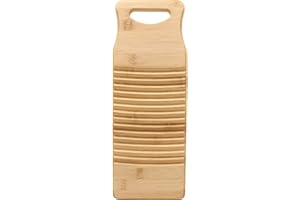 Hemoton Planche à laver en bambou naturel 40 x 15 cm