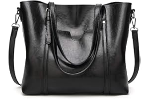 AINUOEY Donna Borse a Mano Borsa a Spalla Elegante Grandi Firmate Marca Tracolla Antifurto PU pelle 76612 1 pz Nero