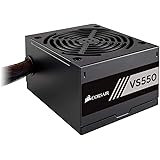 Corsair VS550 Alimentatore da 550 W, PFC Attivo, Certificato 80 PLUS, Nero, 150mm x 125mm x 86mm