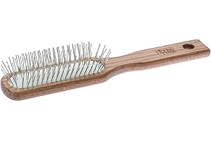 ‎NIPPES SOLINGEN nippes Solingen Pneumatik-Haarbürste 7-reihig | Kugelkopfstahlstiften | Durchblutung der Kopfhaut | Griff aus Buchenholz | Erzeugung von natürlicher Fülle und Volumen im Haar | Länglich, schmal