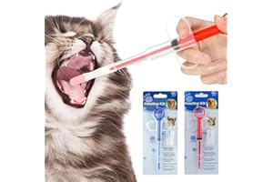 LENTQIUTT 2 Jeringas para Mascotas, Dispensador de Píldoras para Mascotas, Dispensador Médico para Animales con 4 Dispensadores de Punta Suave, Reutilizable, Para Gatos, Perros
