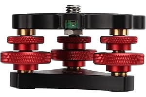 01 02 015 Base de Nivelación LP-64, Resistencia a la Corrosión Multidireccional Oxidación Anódica Nivel de Burbuja de Rueda Triple Negro para Cámara SLR para Cabezal Esférico