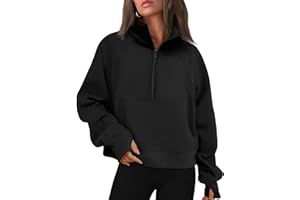 Timuspo Sudadera para mujer con forro polar, cremallera y cuello alto