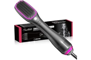 SevenPanda 3 in 1 Hair Dryer Brush & Hair Straightener Brush, Hot Brush Enhanced Ionic Hair Straightening Brush Powerful Ceramic Tourmaline Blow Dryer Brush, One Step Hair Dryer and Hot air Styler