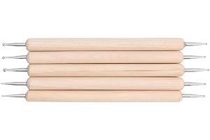 BRRNOO Lera Verktyg, Lera Skulptera Verktyg Keramik Bok Rostfritt Stål Indrag Pennor 5 Styck Dubbla ände Spårning Prickande M