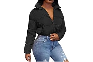 FGUUTYM Daunenjacke Damen Winter Kurz Puffer 3/4 Jacke Cropped Warm Jacke Daunen Crop Winterjacke Bauchfrei Bauchfrei Wintermantal Winterparka üBergangsmantel Parka Mantel Fleecejacke Steppjacke Outdoorjacke