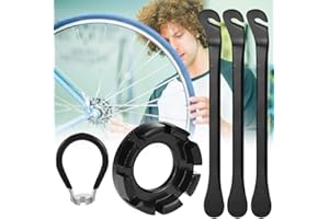 Kleemeiero 6 PCS Outil de Clé à Rayon de Vélo Clé de Roue de vélo à 8 Way 10-15 Jauge Levier Démonte-Pneu en Acier au Carbone Clé à Rayon VTT Tendeur de Rayon Velo pour VTT Velo Route