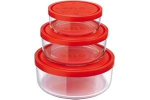BORMIOLI ROCCO Rocco Bormioli Set 3 PZ.Gelo Box C/Cop. Rosso *Diametro 11/15/18cm.