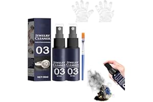 QKLOVNI Detergente per gioielli istantaneo da 30 ml, detergente per gioielli con diamanti, anti-ossidazione, argento e oro, soluzione di lucidatura spray (2 pezzi)