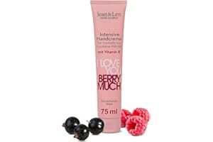 ‎JEAN & LEN Jean & Len Handcreme I Love You Berry Much, für normale bis trockene Hände, versorgt die Hände mit Feuchtigkeit, zieht schnell ein, vegane Handpflege, ohne Parabene und Silikone, 75 ml