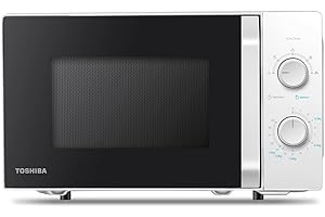 Toshiba MW2-MM20P(WH) Forno micro-ondas padrão, 20 litros, 800 W, 5 níveis de potência com prática função de descongelação, iluminação LED interior, branco