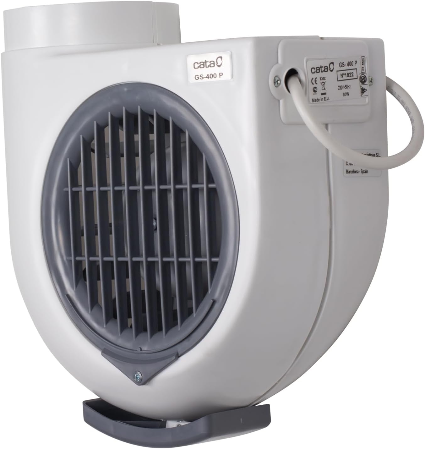 Cata Extractor Cocina GS 400P Gran Capacidad Extracción 290 m3/h 60W 23x24 cm Sistema Fácil Instalación 52 dB Termoresistente Color Blanco