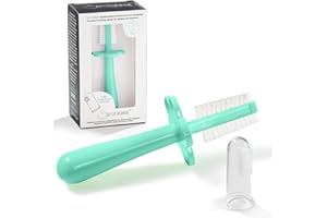 Grabease Double Sided Toothbrush Training Toothbrush First Toothbrush Infant Toddler Baby Toothbrush, BPA-Free & Phthalate-Free for Baby & Toddler, 1 Pack, Mint