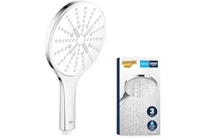 GROHE Vitalio SmartActive 150, Duschkopf wassersparend, 9l pro Min (Handbrause mit 3 Strahlarten, Antikalk-System, Universalanschluss passend zu Standard-Duschschläuchen), chrom, 26597000
