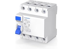 CHENGPI Disjoncteur Différentiel, Interrupteur Différentiel Type A, 63A, 30mA, 4P