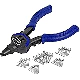 WORKPRO Rivettatrice Manuale con 5 Testa Intercambiabile, Pistola a Rivetti con 100 Rivetti, Dado a Rivetto per Installazione