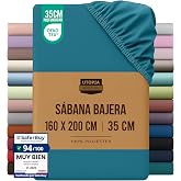Utopia Bedding Fitted sheet 160x200 - Denim Blue | Oeko Tex Certified - Brushed Polyester Microfiber - 35cm Deep Pocket
