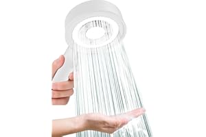 Givenme Soffione Doccia, Risparmio Idrico Doccia, 5 modèles de douche, ad alta pressione, Doccia a Pioggia, Universale+ABS, White