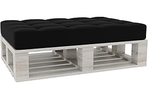 GUTEKISSEN Coussin pour Palette Coussin d'assise Dossier piqué PFG (Coussin d'assise 120x60, Noir)