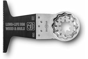 FEIN Lame de scie E-Cut Long Life, Condit. 1 Pce, Largeur 65 mm, Longueur 50 mm, Porte-outil Starlock, Bi-métal avec denture bois alternée .Extrêmement robuste. Excellente durée de vie