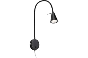 Briloner Leuchten lampa LED do łóżka Flexarm, w zestawie włącznik/wyłącznik, 4 W, 400 lumenów, 3000 kelwinów, metalowa, czarna, 4 W