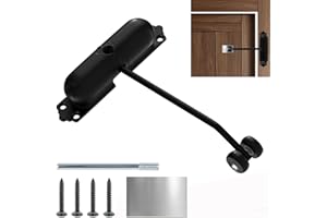 XIRUIUBAO Chiudiporta Automatico, Chiudi Porta Molla, Regolabile Chiusura Porta Automatica Interne, Molla Chiudiporta per Porte da 40 kg, Chiudiporta per Casa Ufficio Hotel (Nero)