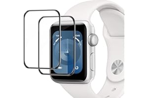 Carantee 2 Pièce Verre trempé pour Apple Watch Series 4/5/6/SE (40mm) Vitre Protection, 3D Full Cover Sans Bulle, Anti Rayures, 0,15mm Haute définition Transparent Apple Watch 40mm Protection écran