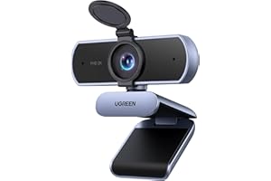 UGREEN Webcam 2K 30FPS Full HD Webcam USB per computer Messa a fuoco fissa Plug and Play per Windows MacOS Linux Streaming Youtube Skype Call Video Zoom Video Conferenze(Grigio)