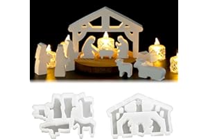 ‎SVOCK SVOCK 2 Stück Silikonformen gießform krippe, Silikonform für Krippenfiguren und Mini-Krippe, Gips- und Epoxidverbindungen geeignet